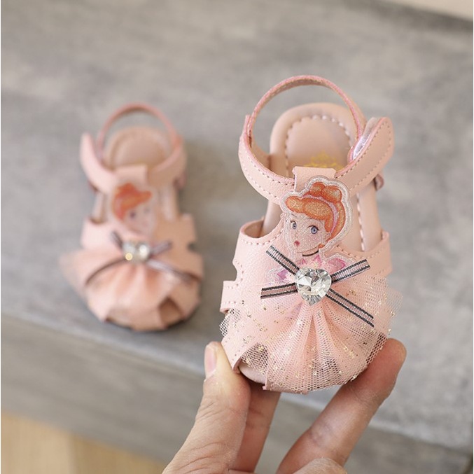 Dép sandal tập đi công chúa cho bé gái đế mềm xinh xắn [LX2]
