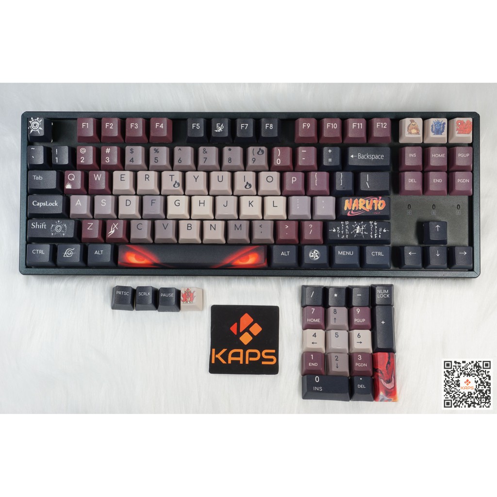 Keycap NARUTO - OEM - Thick PBT - Dyesub - 108 nút cho bàn phím cơ (Filco, Leopold, IKBC, Edra, keychron)