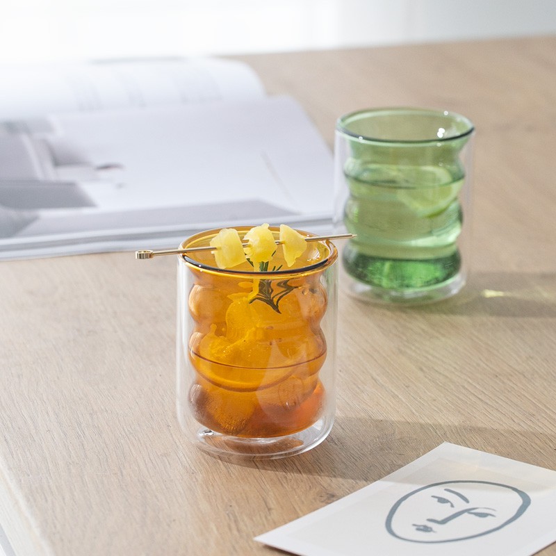 Fashion Stained Glass Water Cup Double Insulated Teacup Coffee Cup