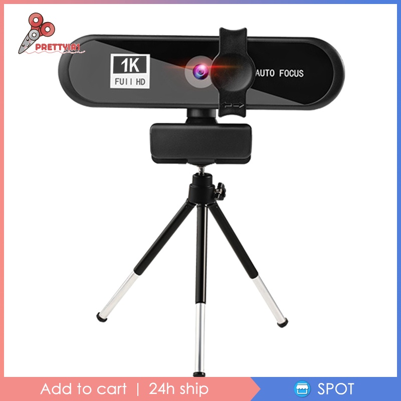 Webcam Prettyia1 1080P 2K 4K HD USB Tự Động Lấy Nét Có Giá Đỡ Ba Chân Bảo Vệ Chế Độ Riêng Tư Cho Laptop / Máy Tính Để Bàn
