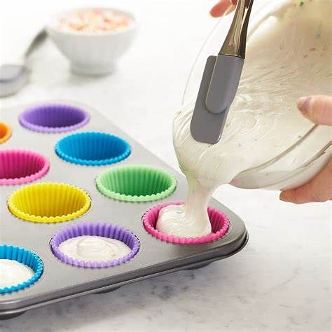 Khuôn silicon tròn dùng làm bánh muffin chuyên dụng