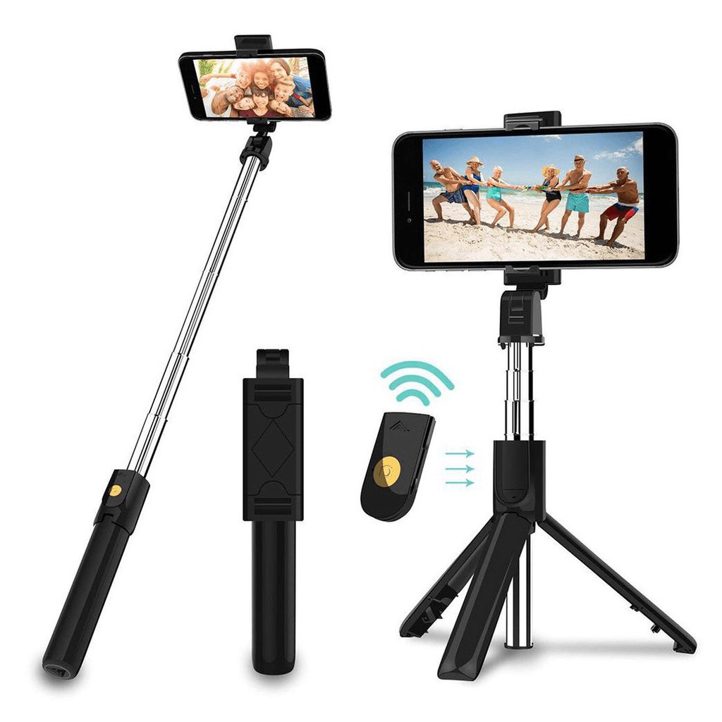 Gậy chụp ảnh 3 chân kèm remote, có đèn led trợ sáng - Gậy tự sướng selfie chụp hình livestream điều khiển từ xa