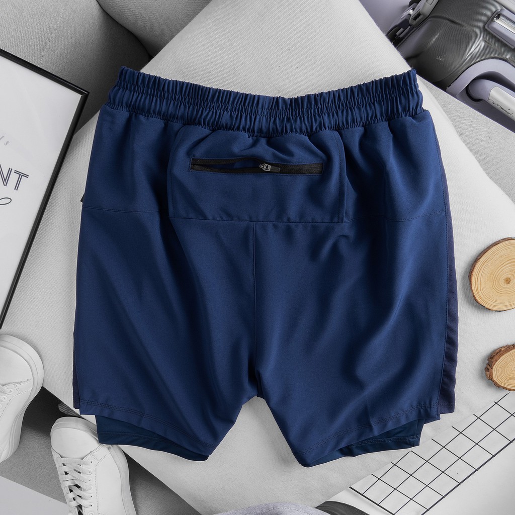 Quần short thể thao/ Quần tập gym nam 2 lớp vải legging cao cấp 2941
