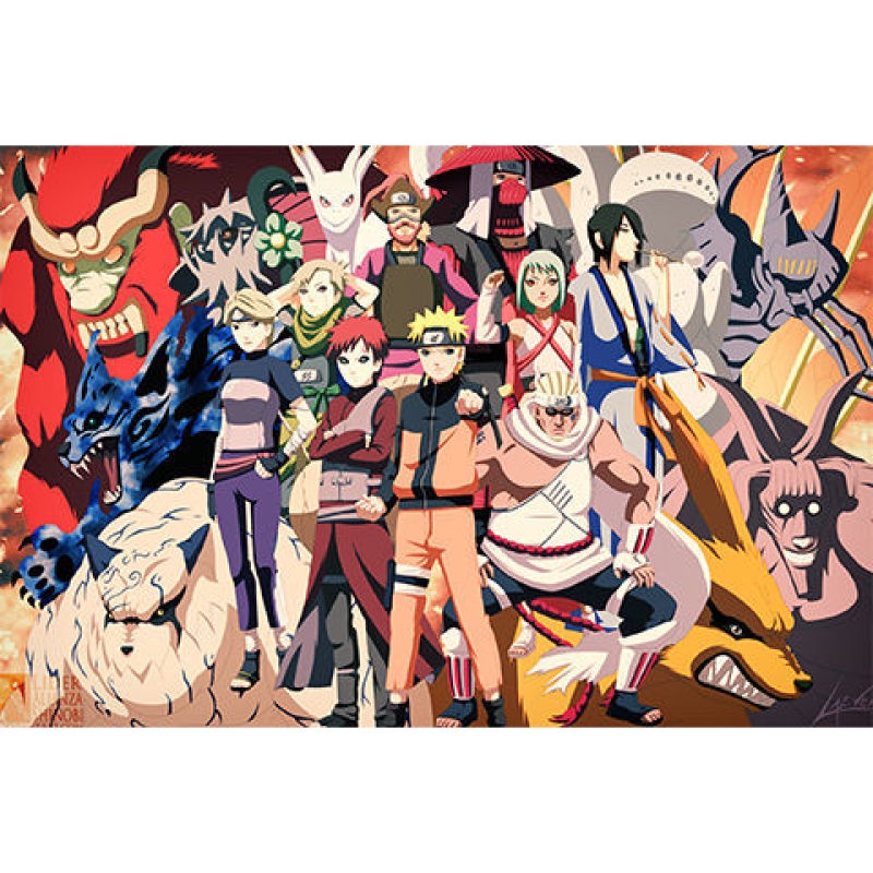 Bộ Xếp Hình 300/520/1000 Miếng Hình Anime Naruto Độc Đáo