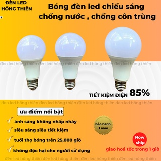 Bóng led búp tròn kín nước đuôi e27 3w 5w 7w 9w 12w 15w 18w