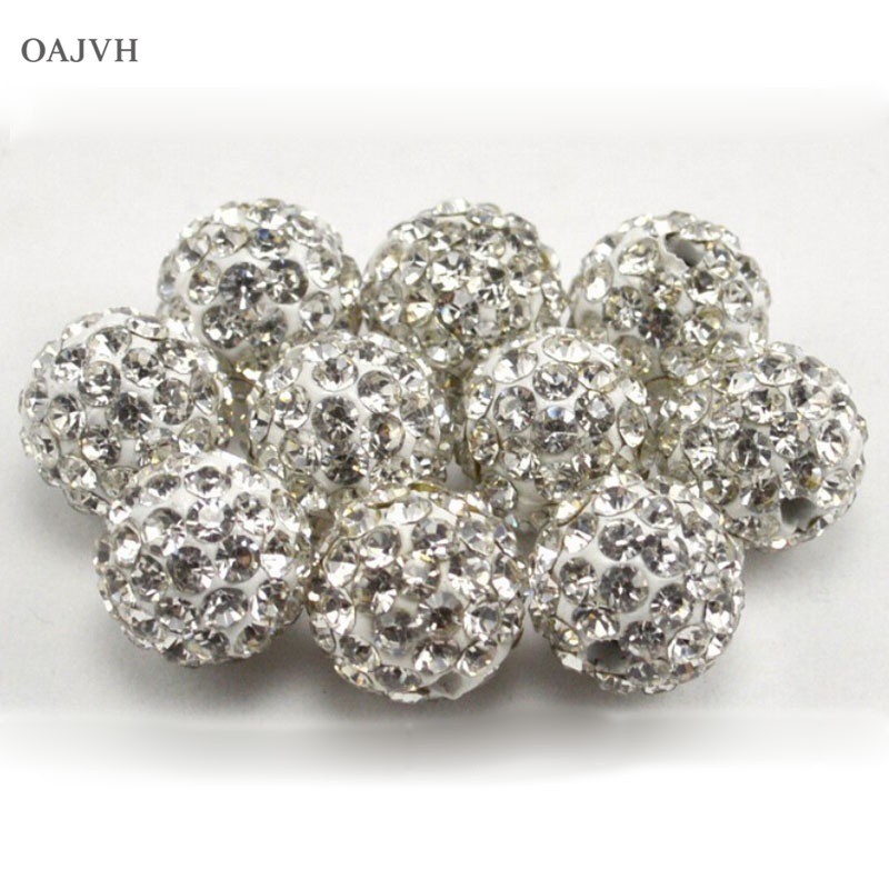 Set 20 Hạt Tròn Đính Đá Dùng Làm Trang Sức Thủ Công