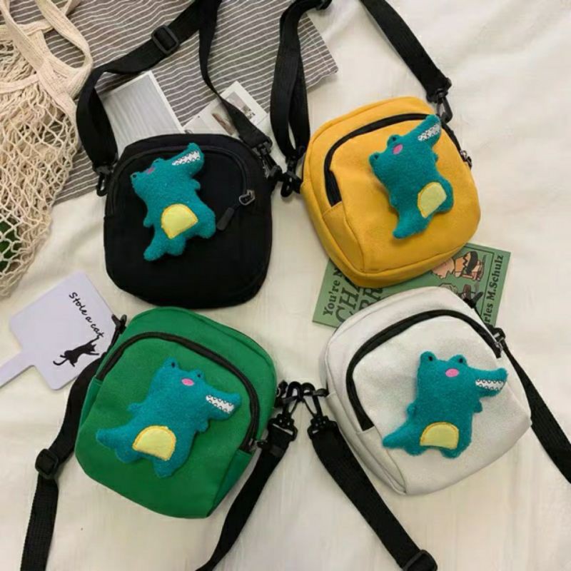 Túi đeo chéo vải Canvas cho nữ đi chơi, đi học phong cách Hàn