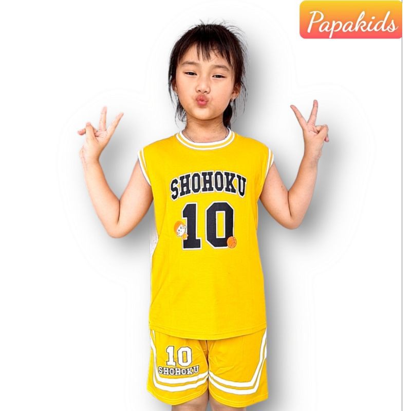 [Chính hãng AnKids size 10-70kg] Bộ bóng rổ SHOHOKU cho bé trai bé gái 100% thun cotton chính phẩm siêu dãn