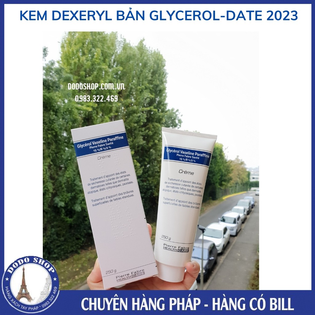 Kem Dexeryl 250gr Bản Glycerol dưỡng da, dưỡng ẩm dành cho da cơ địa, da khô, chàm sữa (Nhungshika)