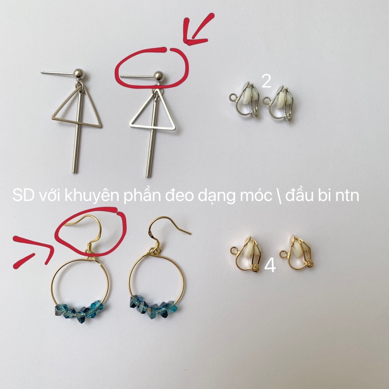 [Mã SKAMLTSM9 giảm 10% đơn 99K] 1 đôi kẹp khuyên cho người không lỗ tai Jesse store