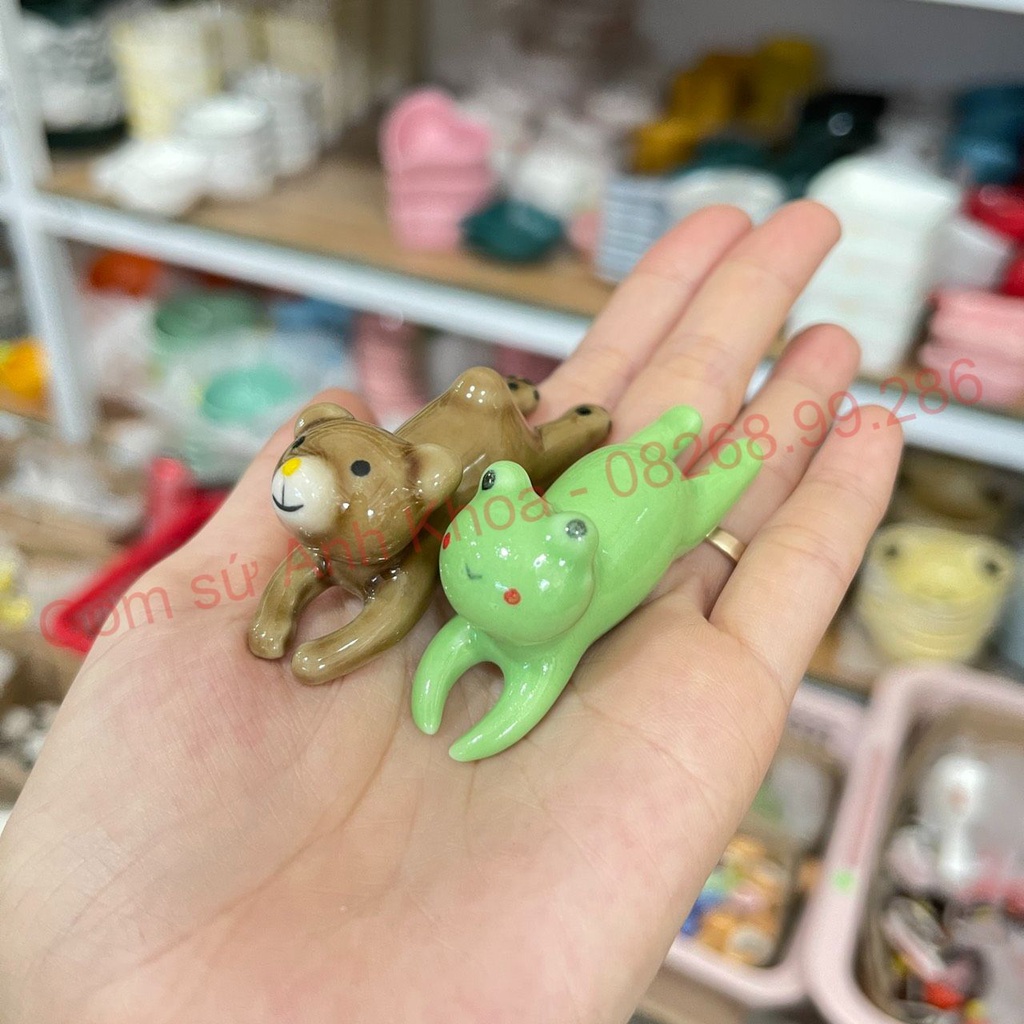 Gác đũa sứ, kê đũa hình thù ngộ nghĩnh đáng yêu - Chất sứ cao cấp, men màu decor trang trí bàn ăn siêu đẹp