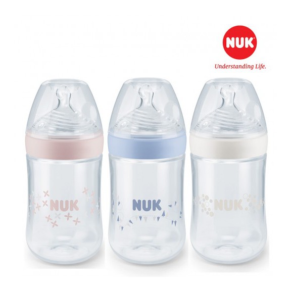 [Mã LT50 giảm 50k đơn 250k] Bình sữa NUK Nature Sense nhựa PP núm ti Silicone (150ml , 260ml)