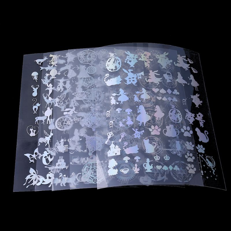 Bộ 18 Tấm Sticker Nhựa Trong Suốt Dùng Vẽ Tranh DIY