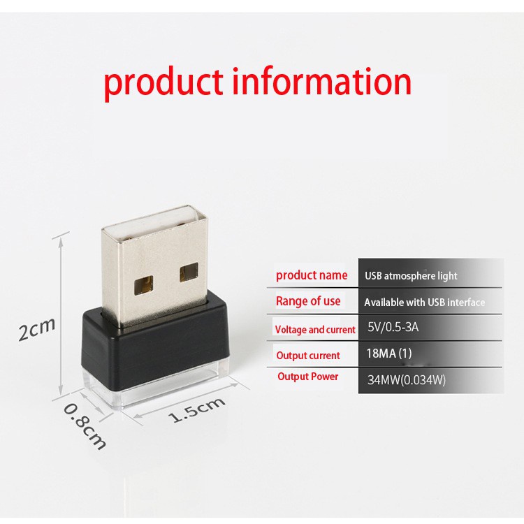 Đèn LED Usb mini Không Dây Trang Trí Nội Thất Xe Hơi
