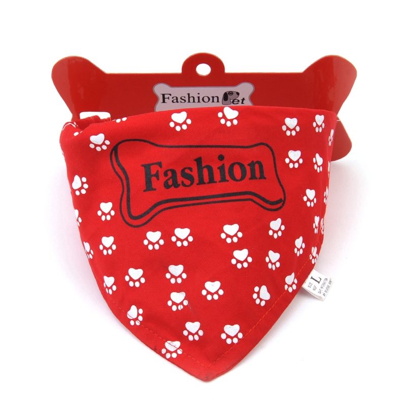 Khăn quàng cổ cho thú cưng hình tam giác họa tiết dấu chân xinh xắn