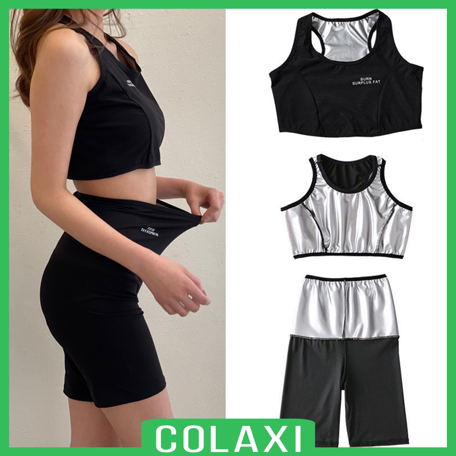 Bộ Áo Croptop + Quần Dài Bó Sát Giảm Cân Cho Nữ