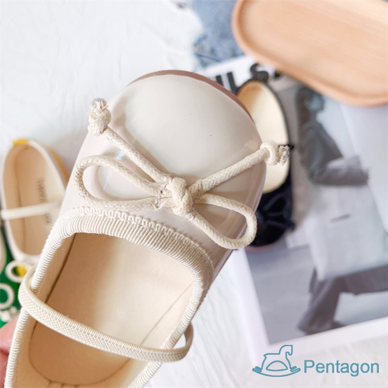 Giày Búp Bê Đế Mềm Đính Nơ Phong Cách Hàn Quốc Cho Bé Gái