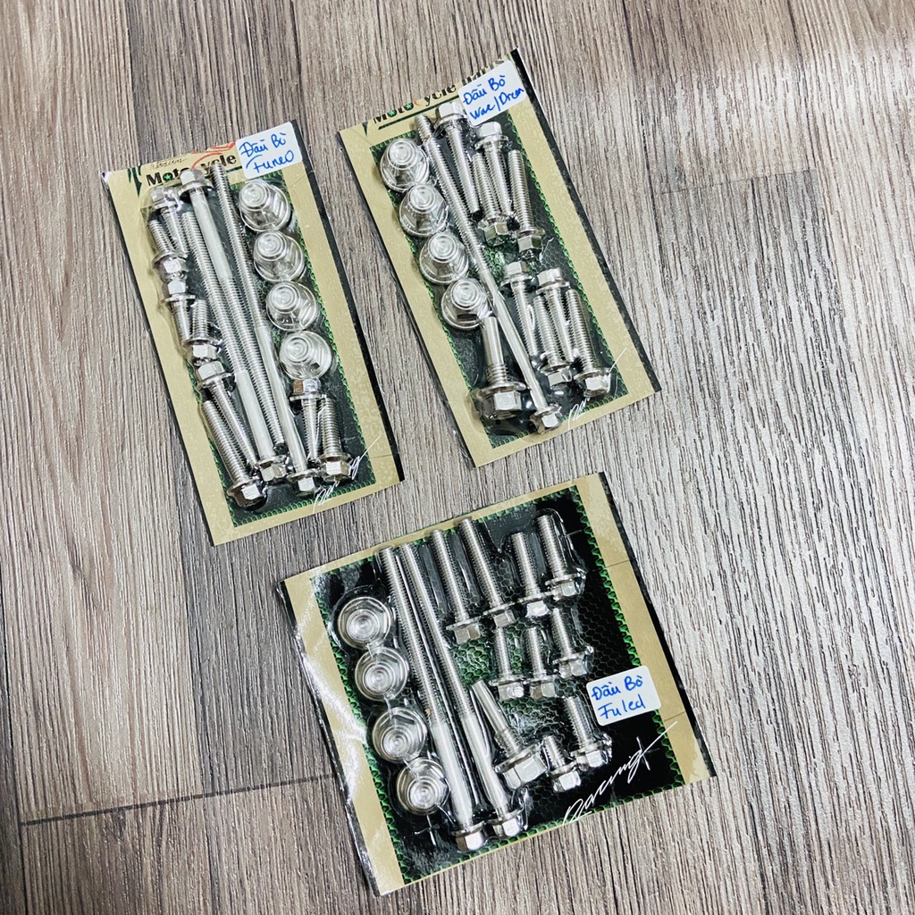 Ốc kiểu xe máy - Bộ ốc đầu lòng kiểu SALAYA thái xoắn sử dụng cho xe WAVE, DREAM, FUTURE NEO,FUTURE LED,trang trí xe máy