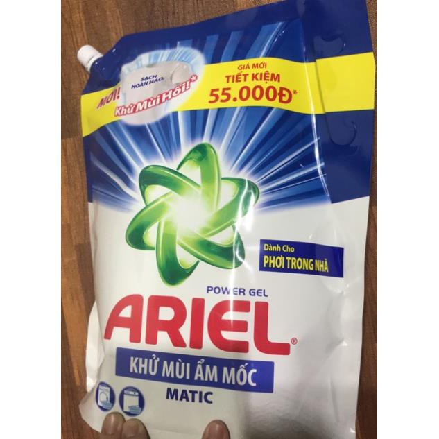 Nước giặt Ariel Matic khử mùi ẩm mốc túi 2.15kg