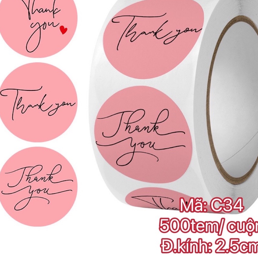 TEM_Tem dán chữ " Thank you" >