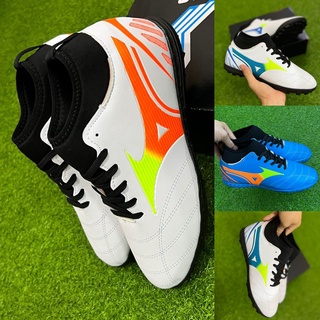 Giày đá bóng Mizuno Black _giày đá bóng cỏ nhân tạo_may đế_ phiếu bảo hành Size 37-44
