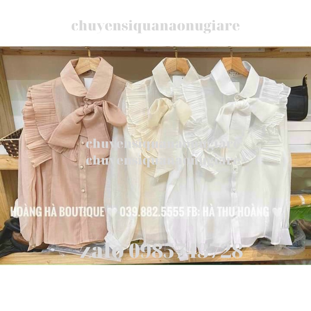 áo sơ mi tơ 2 lớp , áo sơ mi tay bồng khuy ngọc hàng QCCC loại 1 A0003 kaca chuyensiquanaonugiare