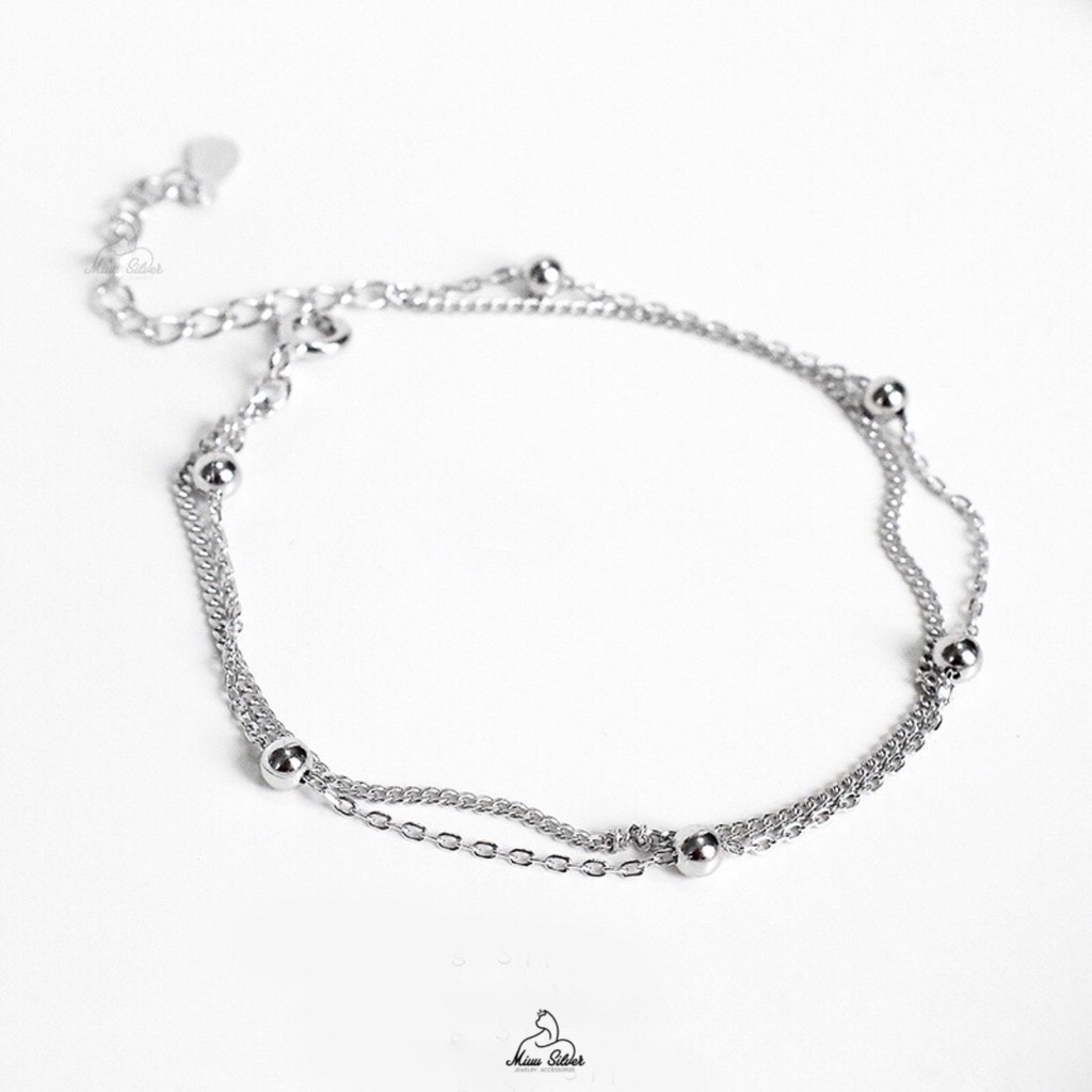 Lắc tay bạc Miuu Silver, vòng tay layer Galix Bracelet