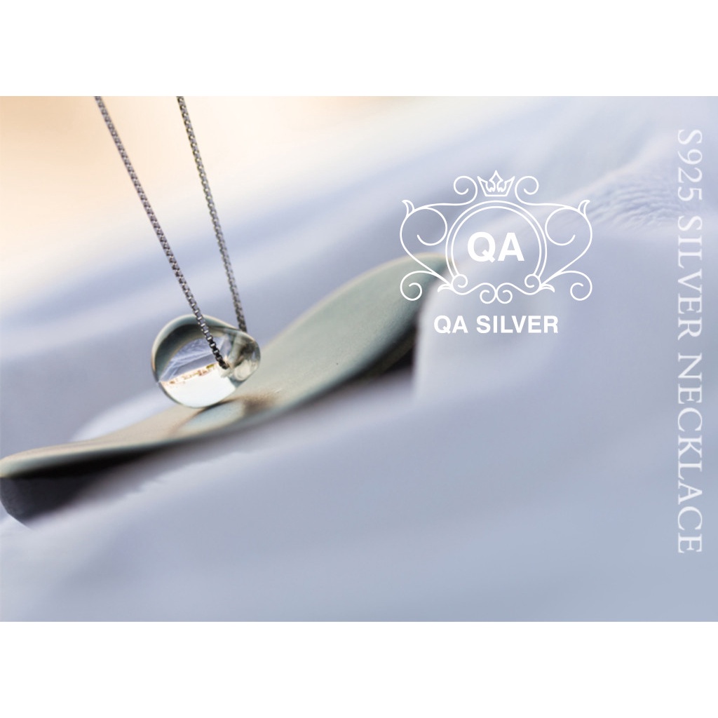 Dây chuyền bạc 925 mặt đá giọt nước trong suốt vòng cổ nữ tối giản S925 QUARTZ QA SILVER Necklace NE190301