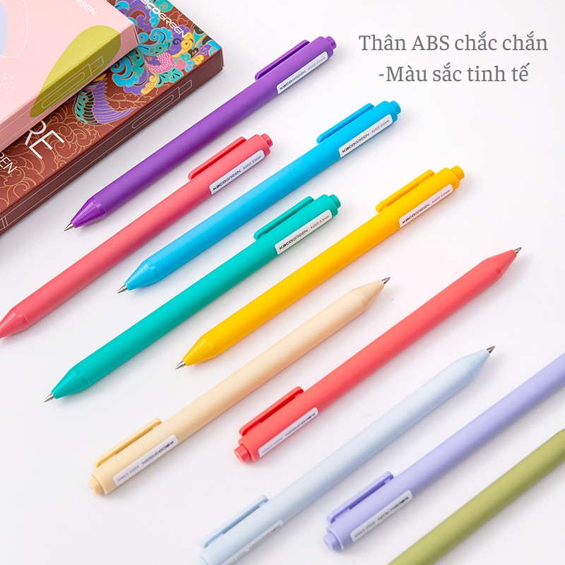 Bộ 5 bút gel KACO PURE mực nhiều màu ngòi 0,5mm (Hàng Chính Hãng)