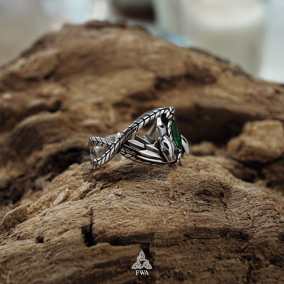Nhẫn bạc nam FWA Ring of Barahir - Chúa tể chiếc Nhẫn