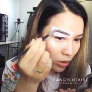Set 4 vĩ 16 bộ khuôn kẻ lông mày giấy dán cong và ngang