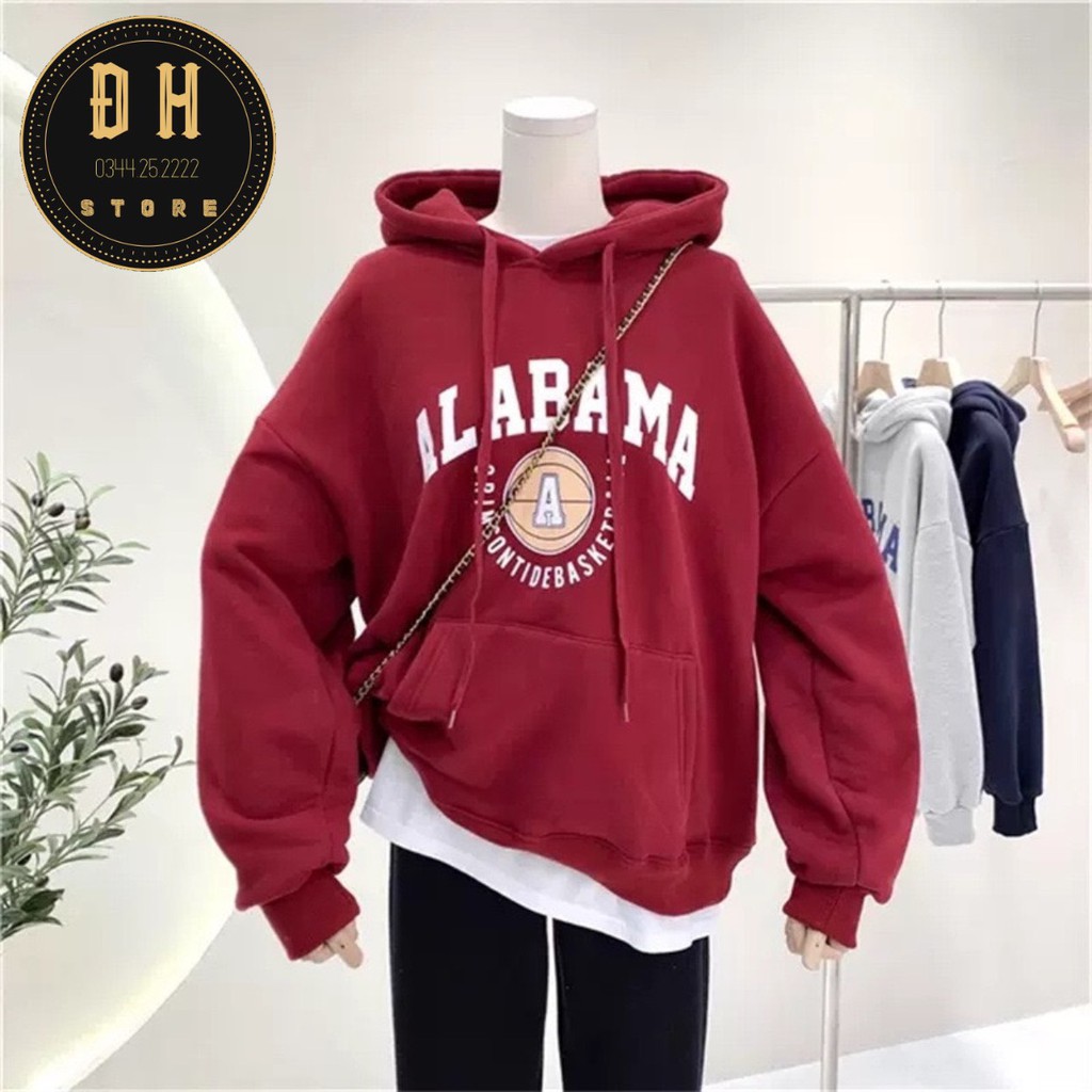 (Mẫu Mới 2021) Áo Hoodie In Chữ ALBAMA Có Mũ Nam Nữ Chất Nỉ Bông Dày Dặn Form Rộng Unisex- Áo Nỉ Nam Nữ Ulzzang Hoạ Tiết | BigBuy360 - bigbuy360.vn