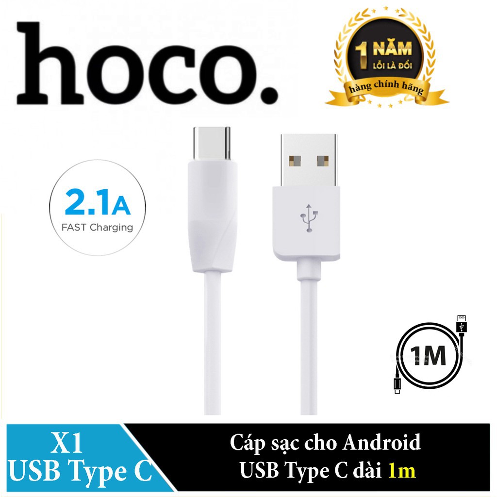 Cáp sạc USB Type-C Hoco X1 dài 1M cho điện thoại SAMSUNG/HUAWEI/LG