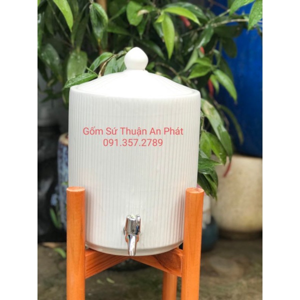 Bình đựng nước 10 lít dáng mới gốm sứ Thuận An Phát Bát Tràng