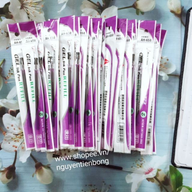 Bó 100 Ruột Bút Nước AH-650 - Tím 0.5mm