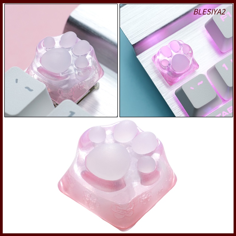 [BLESIYA2] Clear Resin Cat Paw Mechanical Keyboard Keycap Pad for Cherry MX DIY