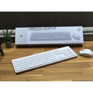 Bộ bàn phím chuột không dây forter ik7300, màu trắng
