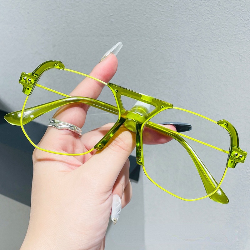 Kính Mát Tròng Đa Giác Chống Ánh Sáng Xanh Thời Trang Đường Phố Cho Nam Và Nữ