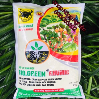 Phân bón Đầu Trâu Hữu Cơ Sinh Học BIO.GREEN+F.HUMIC 2kg