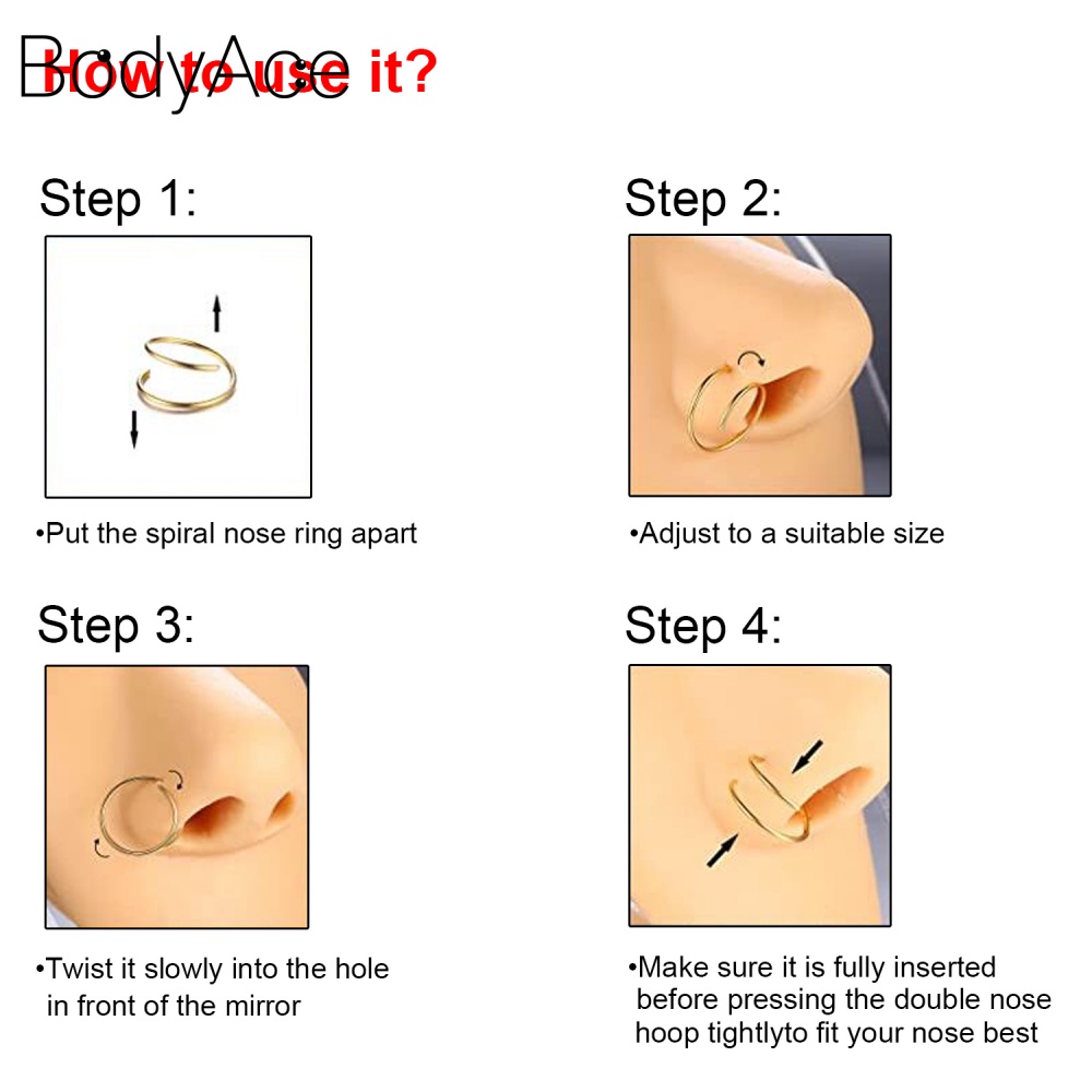 1 Khuyên Mũi Tròn 20G Bằng Thép Không Gỉ Cá Tính