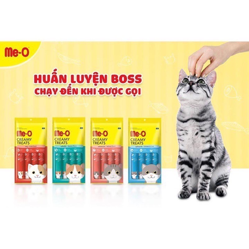 Bánh thưởng cho mèo Me-O Cat Treat 50g - 3 vị Cá Hồi, Cá Ngừ, Tôm