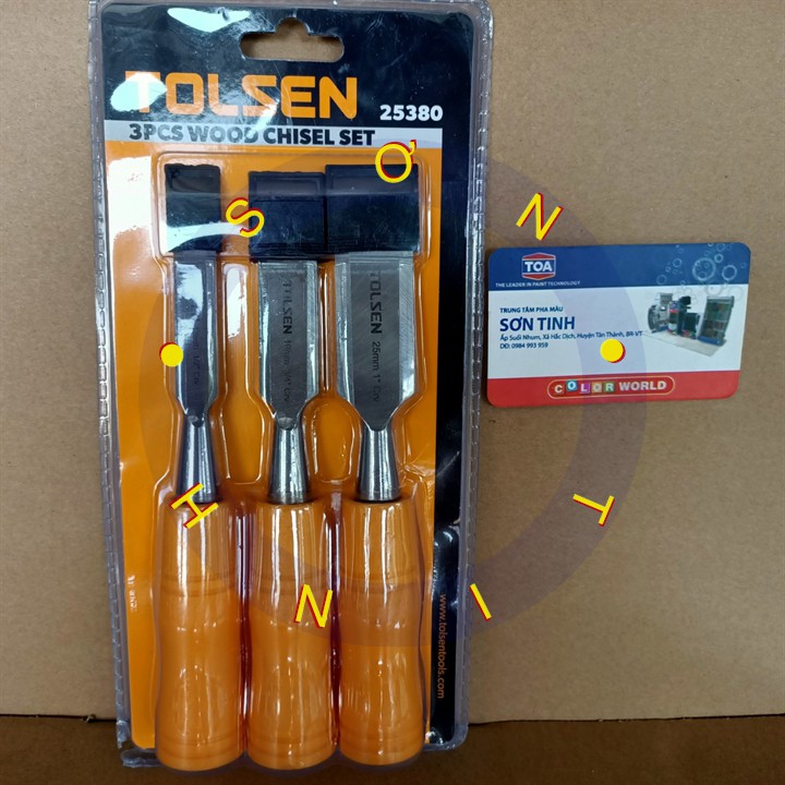 BỘ 3 ĐỤC CÁN GỖ 13,19,25mm TOLSEN 25380