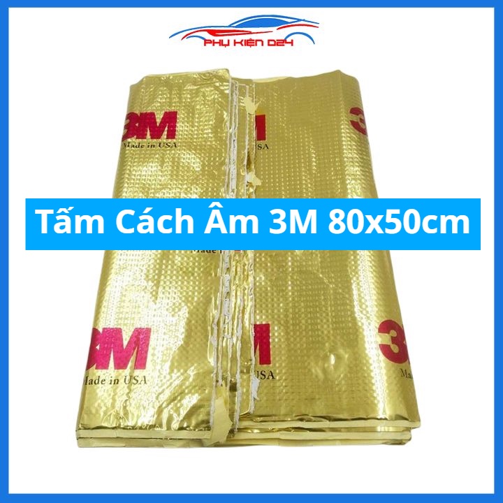 [Mã LIFEAUMAY giảm 10% tối đa 30k đơn 150k] Tấm cách âm chống ồn 3M 2 lớp vàng 80x50cm có sẵn keo dán