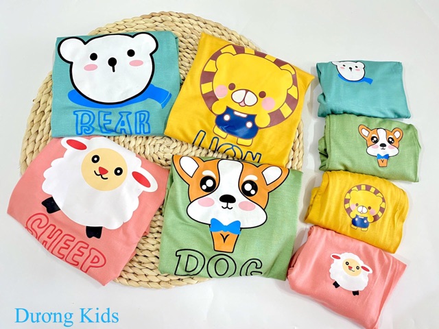 Bộ dài tay Minky Mom chất thun lạnh họa tiết (Cừu-Gấu) cực đẹp cho bé từ (6-18kg)