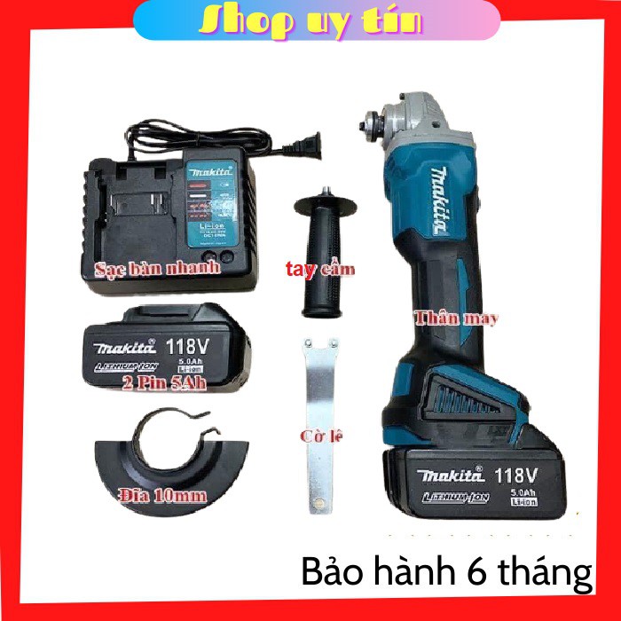 Máy mài pin Makta 118V sử dụng đá mài đá cắt 100