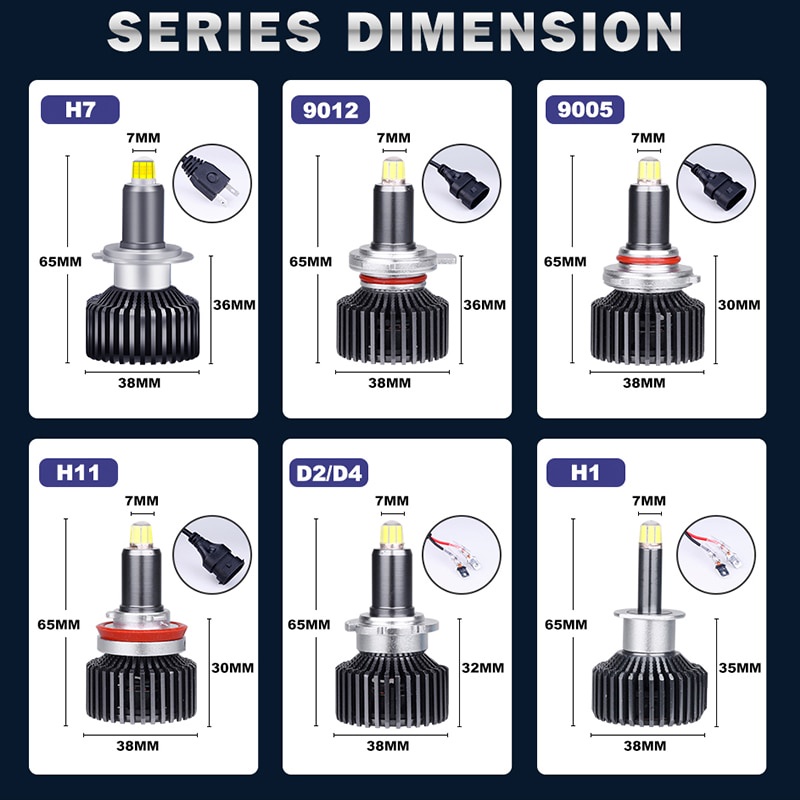 Bóng Đèn LED LY 60 Turbo 50000LM CSP H7 canbus 9012 H8 D4S D4R D2S D2R h11 H1 LED 9005 9006 HB3 HB4 12V 6000K 4300K Chất Lượng Cao