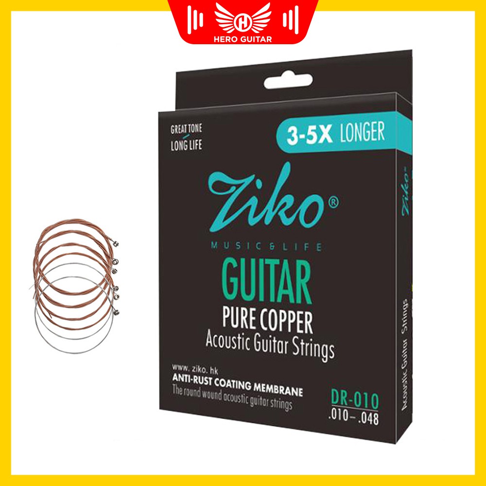 Dây đàn Guitar Acoustic Ziko DR-010 CHÍNH HÃNG 100% - Hero Guitar Đà Nẵng