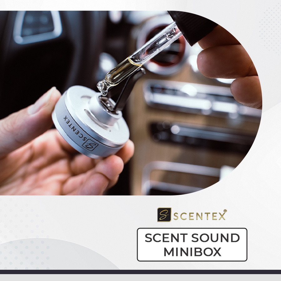 Nước hoa xe hơi cao cấp Scent Sound Mini, khử mùi chống say hiệu quả, tặng kèm tinh dầu, Thương hiệu Scentex
