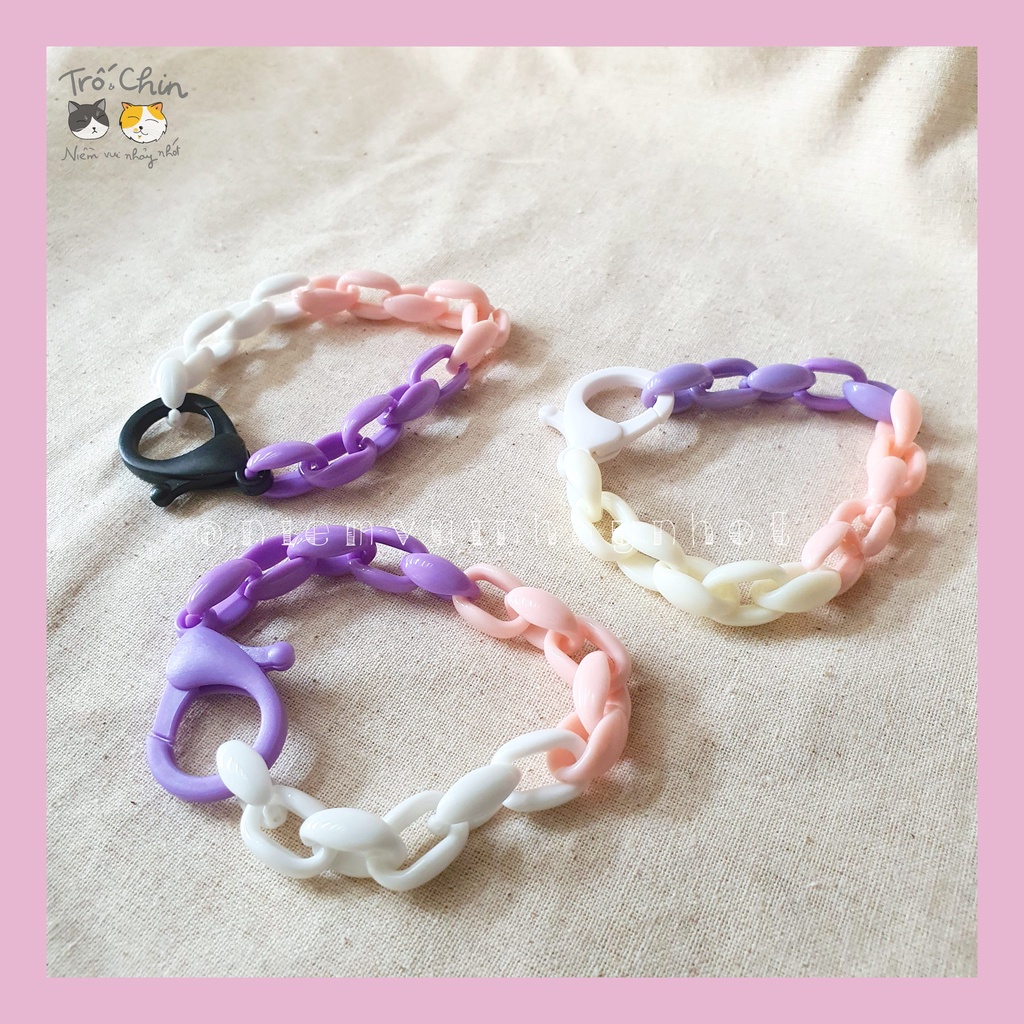 [HANDMADE] Vòng tay xích gắn charm Gấu chíp chíp nhiều màu sắc tha hồ lựa chọn (nhận custom theo yêu cầu)