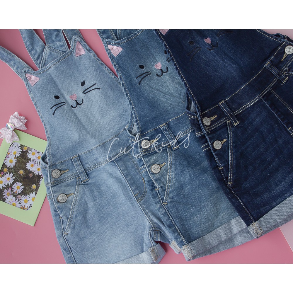 Yếm Jeans HM màu Xanh đen cho bé 4-5T